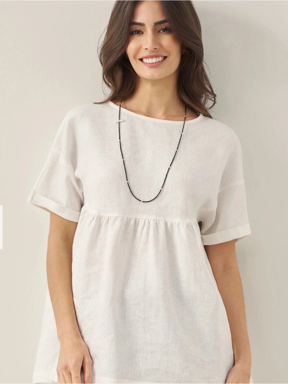 NWT Lintico 100% European Linen Pullover Quinlan Top in White size M - Picture 2 of 15